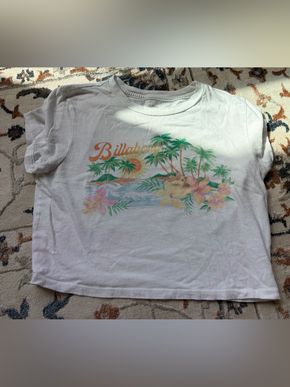 Billabong White Tropical Graphic Tee